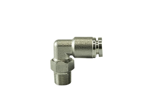 1/8" NPT to 90 Degree 1/4" pushloc stainless steel